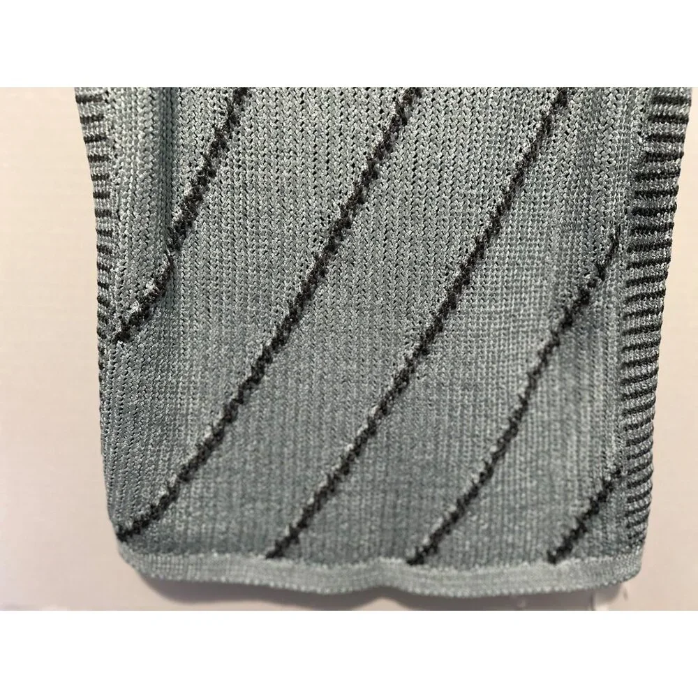NIC+ZOE Sleeveless Sweater Tank Top PS Petite Small Green Knit Metallic Striped - Picture 8 of 9